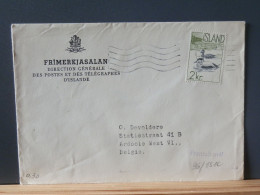 96/551C CP  ISLANDE   1965 POUR LA BELG. - Covers & Documents