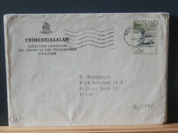 96/554C CP  ISLANDE   1963 POUR LA BELG. - Cartas & Documentos