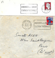 Lettres Thermalisme Flammes O= Et =o  Enghien-les-Bains 1960 Et 1961 - Bäderwesen