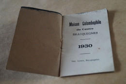 Colombophile,Pigeon,RARE Ancien Carnet 1930,Bracquegnies,Guichard Emile,20 Pages,10 Cm./7 Cm. - Unclassified