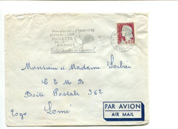 FRANCE 0.25 Marianne Decaris Seul Sur Lettre Par Avion à Destination Du Togo - 1960 Maríanne De Decaris
