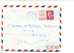 FRANCE 0.40 M. De Cheffer Périgueux Seul Sur Lettre Par Avion à Destination Du Togo - 1967-1970 Marianna Di Cheffer