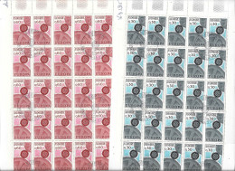 ANDORRA CORREO FRANCES 25 SERIES TEMA EUROPA 1967 CON MATASELLOS DE PRIMER DIA UN SELLO PEQUEÑO DOBLE  (C.H.) - Blocks & Kleinbögen