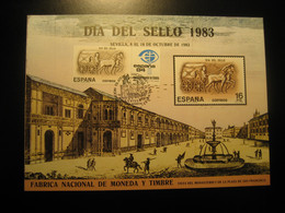 SEVILLA 1983 Exfilna Puerta De America Carro De Correo Romano Stage Coach Cancel Big Proof Card SPAIN Document - Diligences