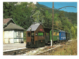 2327v: Eisenbahn AK, Bahnhof Lokalbahn Payerbach, E- Lok "Reichenau", 1989, Verkehrsverbund Ostregion VOR - Semmering