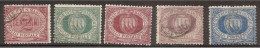 1894 San Marino Saint Marin CIFRA O STEMMA 5 Valori: Da 2c A 25c (26/30) Usati USED - Usati