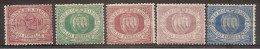 1894 San Marino Saint Marin CIFRA O STEMMA 2/5/10/20//25c MH* - Neufs