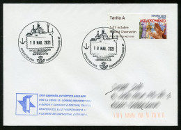 ESPAÑA SPAIN (2021) ATM Agradecimiento COVID 19 - Postmark Campaña Antártica Anulada, Antarctic Expedition, Hespérides - Briefe U. Dokumente