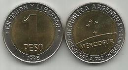 Argentina 1 Peso 1998.  MERCOSUR KM#125 High Grade - Argentine