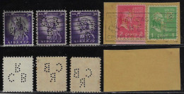 USA United States 1938/1954 5 Stamp Perfin CB/R By Cotton Bel Route General Offices From Saint Louis Lochung Perfore - Zähnungen (Perfins)