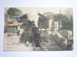 L 2  -  CANNES  (Alpes-Maritimes)  :  Intérieur De La GARE  (avec Le Train)   1905   XXX - Cannes