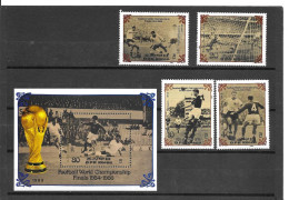 Foot Ball Soccer** MNH Corée Nord  1795/95C + BF 36 B  Coupe  Du Monde Finales 1954-86 - 1954 – Switzerland