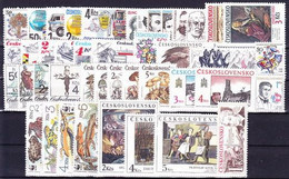 ** Tchécoslovaquie 1989 Mi 2983-3028+Bl.92-4 (Yv 2787-2829+BF), L'année Complete (MNH)** - Komplette Jahrgänge