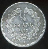 1/4 De Franc LOUIS PHILIPPE I 1833 A   ARGENT  ( SUP)  ( 195 ) - 1/4 Franc