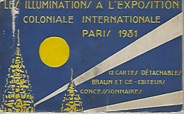 CPA PARIS Carnet De 12 Cartes Les Illuminations à L'Exposition Coloniale Internationale 1931 (complet) - Collections & Lots