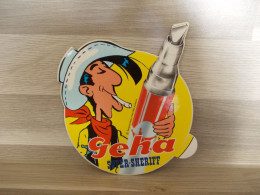 Oude Sticker Van Lucky Luke Reklame Voor Geha - Dargaud Edit. Paris 1984 By Morris - Autocolantes