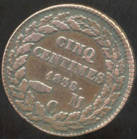 MONACO 5 Centimes 1838 MC HONORE V ( 210 ) ( TB ++ ) - Otros & Sin Clasificación