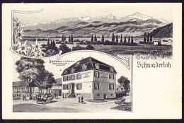 1912 Gelaufene Kunstkarte: Gruss Aus Schwaderloh. Mit Gasthaus Löwen. - Other & Unclassified