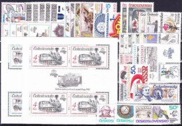 ** Tchécoslovaquie 1987 Mi 2895-2938+Bl.69-73 (Yv 2707-2749+BF), L'année Complete (MNH)** - Komplette Jahrgänge