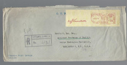 58059) Canada Registered Official O.H.M.S. Ottawa Postmark Cancel 1951 To USA - Recommandés