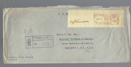 58059) Canada Registered Official O.H.M.S. Ottawa Postmark Cancel 1951 To USA - Einschreibemarken