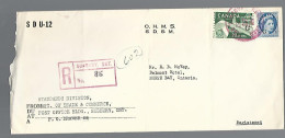 58064) Canada Registered O.H.M.S. Sudbury Postmark Cancel 1957  - Recomendados
