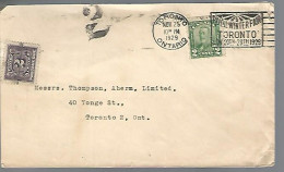 58083) Canada Postage Due Toronto Postmark Cancel Slogan 1929 - Port Dû (Taxe)