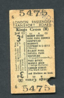 Ticket De Métro Londres Royaume-Uni 1930 "King's Cross - London Passenger Transport Board" Edmondson Ticket - Europa