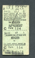 Ticket De Métro Londres Royaume-Uni 1941 "Neasden" London Transport - Edmondson Ticket - Europa