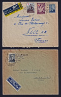 CROIX ROUGE (Istamboul Turquie) Joli Lot De 2 Lettres Obl Istambul En 1948 Voyagées "Par Avion"...... - 1934-39 Sandjak Alexandrette & Hatay