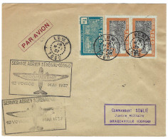 18 -5-1937 - LOME - COTONOU - POINTE-NOIRE  - BRAZZAVILLE   Par Aéromaritime - Cartas & Documentos