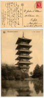 Belgium 1931 Postcard Bruxelles-Laeken, La Tour Japonaise / Japanese Tower; Scott 187 - 1fr. King Albert I - Laeken