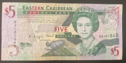 5 Dollars Eastern Caribbean Billet, Etats Des Caraibes Orientales, 5 Dollars, Undated - Caraibi Orientale