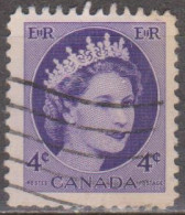 CANADÁ -1954 - Queen Elizabeth II.  4 C.  (o)  MI CA 293 Ay / YT CA 270 B - Gebraucht