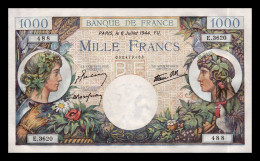 Francia France 1000 Francs 06.07.1944 Pick 96c Sc Unc-a - 1 000 F 1940-1944 ''Commerce Et Industrie''