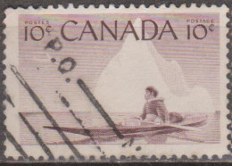 CANADÁ -1955 - Inuk & Kayak.  10 C.  (o)  MI CA 302 / YT 278 - Used Stamps