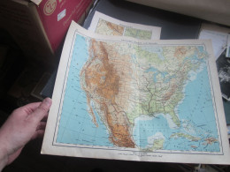 Old Map Vereinigte Staaten Und Kanada 35.5x43.5 Cm - Carte Nautiche