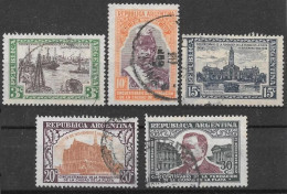 Argentina 1933 La Plata Foundation Complete Set Used - Oblitérés