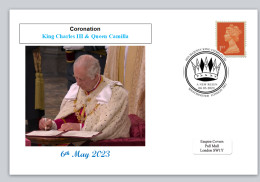 GB 2023 Coronation Charles III Royalty Privately Produced (white) Glossy Postal Card 150 X 100mm Superb Used #1 - 2021-... Decimal Issues