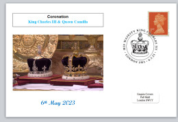 GB 2023 Coronation Charles III Royalty Privately Produced (white) Glossy Postal Card 150 X 100mm Superb Used #2 - 2021-... Dezimalausgaben