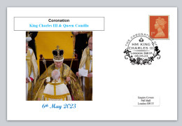 GB 2023 Coronation Charles III Royalty Privately Produced (white) Glossy Postal Card 150 X 100mm Superb Used #4 - 2021-... Ediciones Decimales