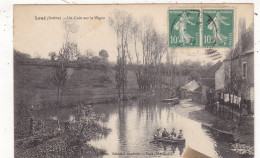 72. LOUE. CPA . UN COIN SUR LA VEGRE. PROMENADE ET BARQUE..ANNEE 1922 + TEXTE - Loue