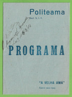 Lisboa - Cinema Politeama - Programa - Teatro - Actor - Actriz - Música - Artista - Publicidade - Portugal - Programmes