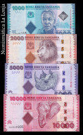 Tanzania Set 4 Banknotes 1000 2000 5000 10000 Shillings 2020 (2023) Pick 41c-44c New Sign Sc Unc - Tanzanie