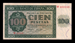 España Spain 100 Pesetas Burgos 1936 Pick 101 Sc- AUnc - 100 Pesetas