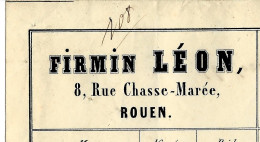 1859 LETTRE DE VOITURE ROULAGE TRANSPORT Firmin Léon Rouen Chargement Pour Revers à Montlieu Charente V. SCANS - 1800 – 1899