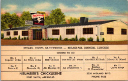 Arkansas Fort Smith Neumeier's Chickcuisine Restaurant With Menu Curteich - Fort Smith