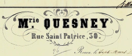 1853 ROULAGE TRANSPORT LETTRE DE VOITURE  Marie Quesnay Rouen Chargement Pour Revers à Montlieu Charente V.SCANS - 1800 – 1899