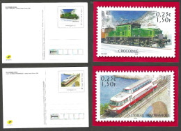 FRANCE 2001 YT N° 3407, 3413 ENTIERS 2021 3407-CP1 Et 3413-CP1 PHILAPOSTE LEGENDES DU RAIL 2 Cartes Postales - Storia Postale