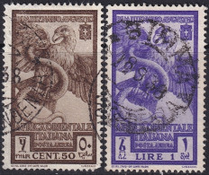 Italian East Africa 1938 Sc C12-3 AOI Sa A14-5 Air Post Set Used - Eastern Africa